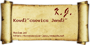 Kovácsovics Jenő névjegykártya