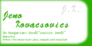 jeno kovacsovics business card